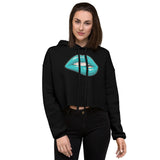 Crop Hoodie Winter Blue Lips