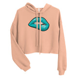 Crop Hoodie Winter Blue Lips