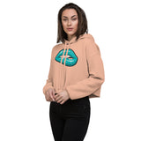 Crop Hoodie Winter Blue Lips