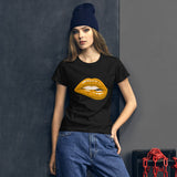 Women's Fashion Fit short sleeve t-shirt Fifth Avenue Lips Gold