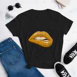 Women's Fashion Fit short sleeve t-shirt Fifth Avenue Lips Gold