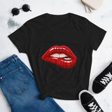 Women's Fashion Fit short sleeve t-shirt Fifth Avenue Lips Red