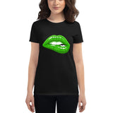 Women's Fashion Fit short sleeve t-shirt Skyway Green Lips