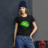 Women's Fashion Fit short sleeve t-shirt Skyway Green Lips