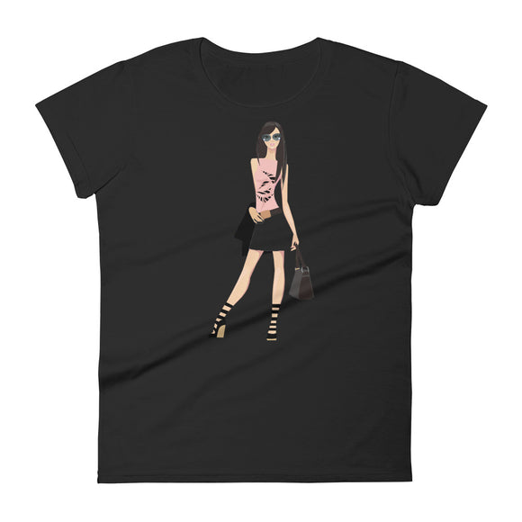 Women's Fashion Fit short sleeve t-shirt A Day in Hollywood