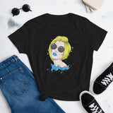 Women's short sleeve t-shirt Blond and Blue