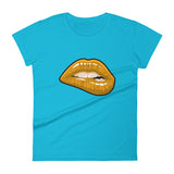 Women's Fashion Fit short sleeve t-shirt Fifth Avenue Lips Gold