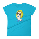 Women's short sleeve t-shirt Blond and Blue