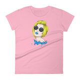 Women's short sleeve t-shirt Blond and Blue