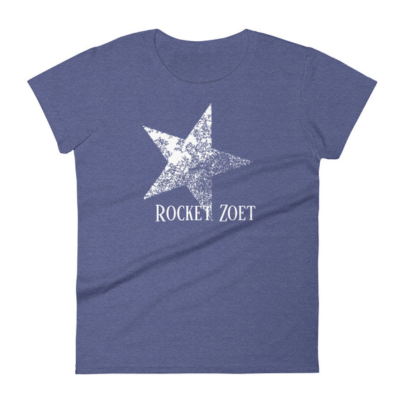 Women's short sleeve t-shirt RZ White Vintage Star