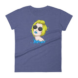 Women's short sleeve t-shirt Blond and Blue