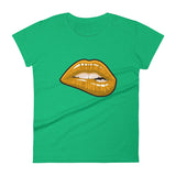 Women's Fashion Fit short sleeve t-shirt Fifth Avenue Lips Gold