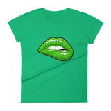 Women's Fashion Fit short sleeve t-shirt Skyway Green Lips