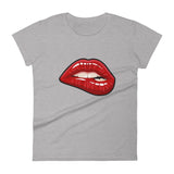 Women's Fashion Fit short sleeve t-shirt Fifth Avenue Lips Red