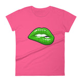 Women's Fashion Fit short sleeve t-shirt Skyway Green Lips