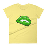 Women's Fashion Fit short sleeve t-shirt Skyway Green Lips