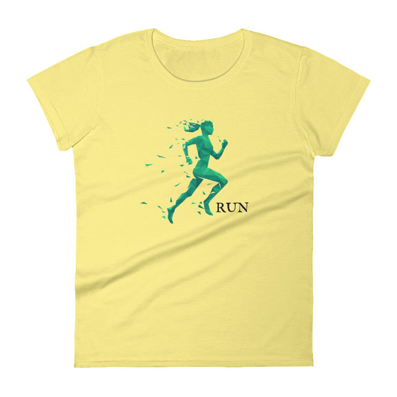 Women's short sleeve t-shirt RUN Green Machine