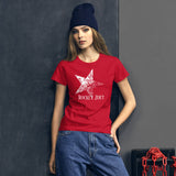 Women's short sleeve t-shirt RZ White Vintage Star