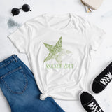 Women's short sleeve t-shirt RZ Green Star Vintage