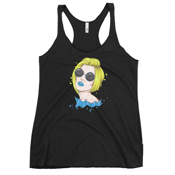 Women's Racerback Tank Blond And Blue