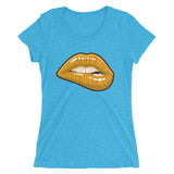 Ladies' Fashion Fit short sleeve Gold Lips t-shirt