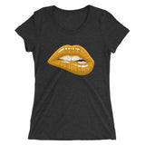 Ladies' Fashion Fit short sleeve Gold Lips t-shirt