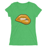 Ladies' Fashion Fit short sleeve Gold Lips t-shirt