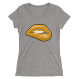 Ladies' Fashion Fit short sleeve Gold Lips t-shirt