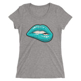 Ladies' short sleeve Turquoise Blue Lips t-shirt