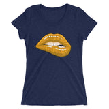 Ladies' Fashion Fit short sleeve Gold Lips t-shirt