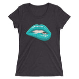 Ladies' short sleeve Turquoise Blue Lips t-shirt