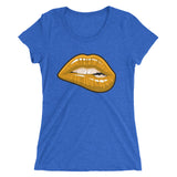 Ladies' Fashion Fit short sleeve Gold Lips t-shirt