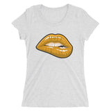 Ladies' Fashion Fit short sleeve Gold Lips t-shirt